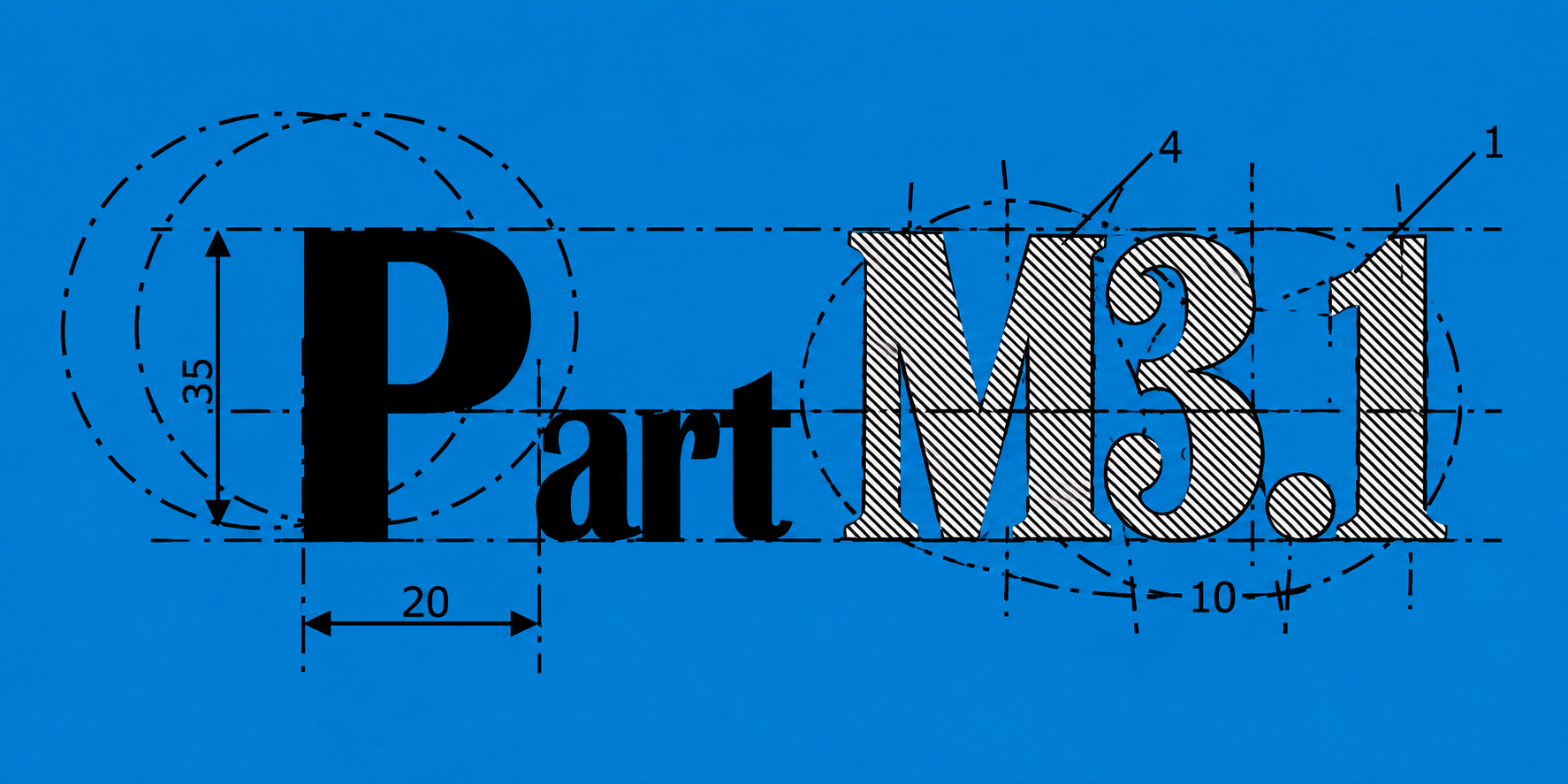 Part M3.1 – Titelbild in blauer Bauplan-Optik