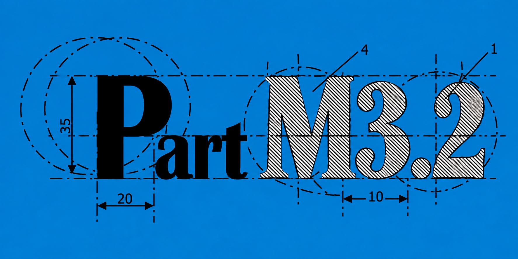 Part M3.2 – Titelbild in blauer Bauplan-Optik